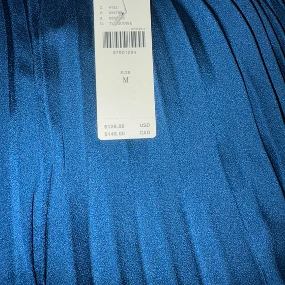 Anthropologie NWT Silky Plissé Shorts in Turquoise Size Medium - Picture 4 of 5